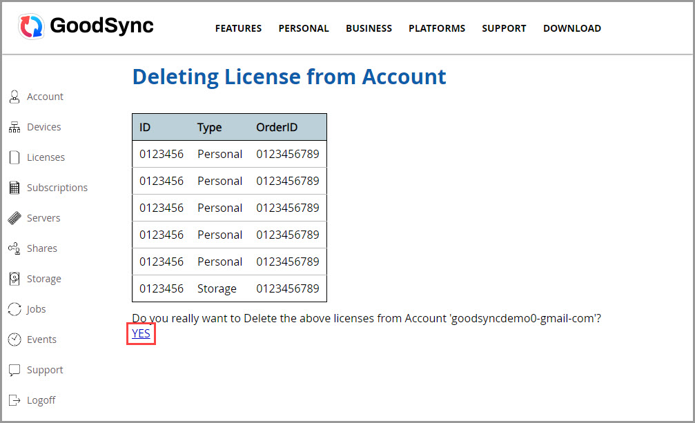 确认删除 License