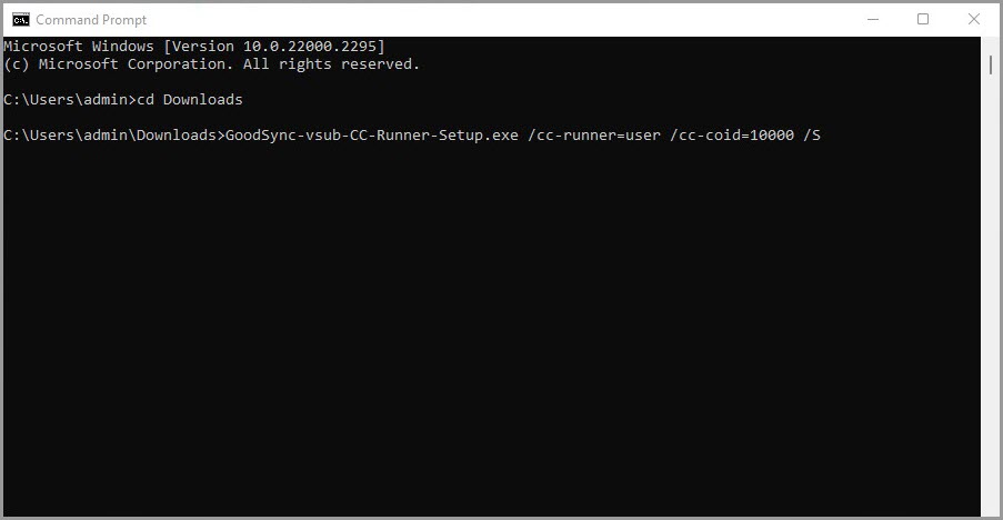 Windows 用户空间安装命令