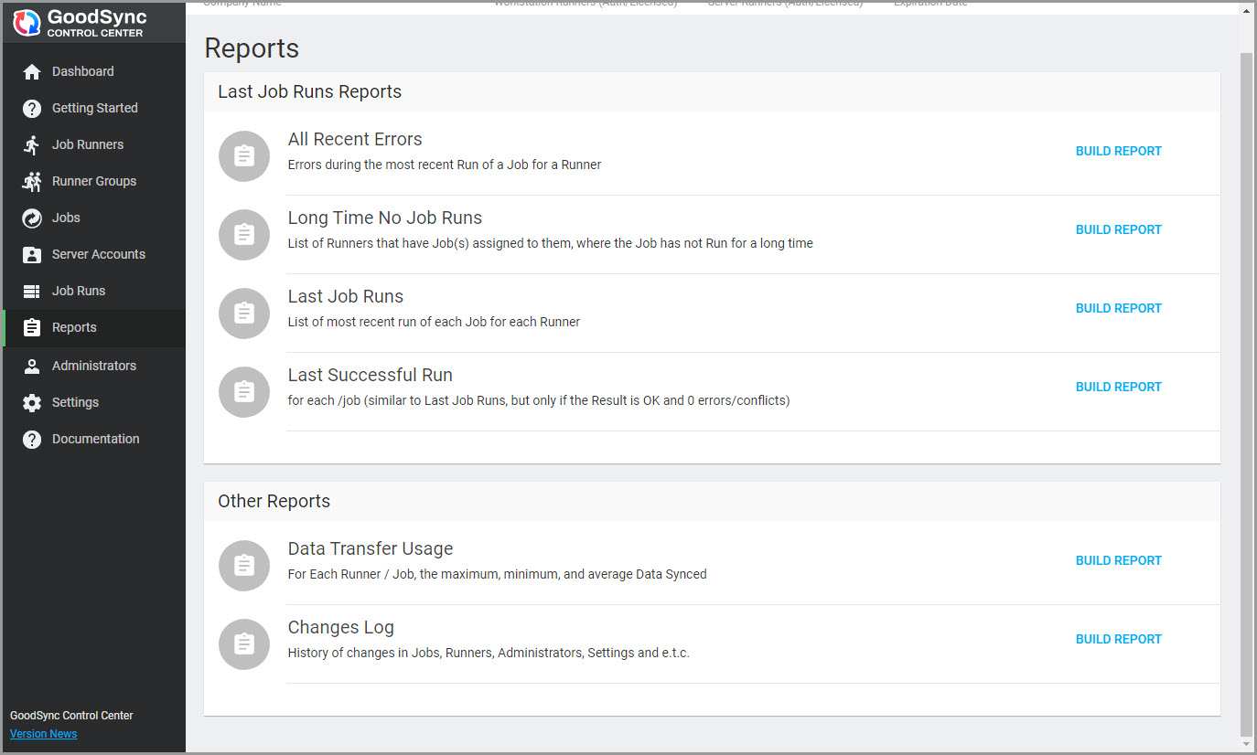 Control Center Reports 报表中心